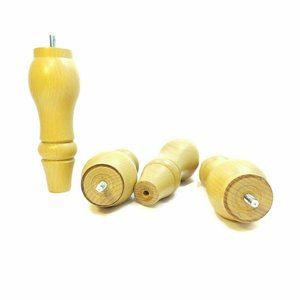 Wood Furniture Leg Couch Feet Sofa Chair Bed Table Ottoman Plinth Natural Set 4